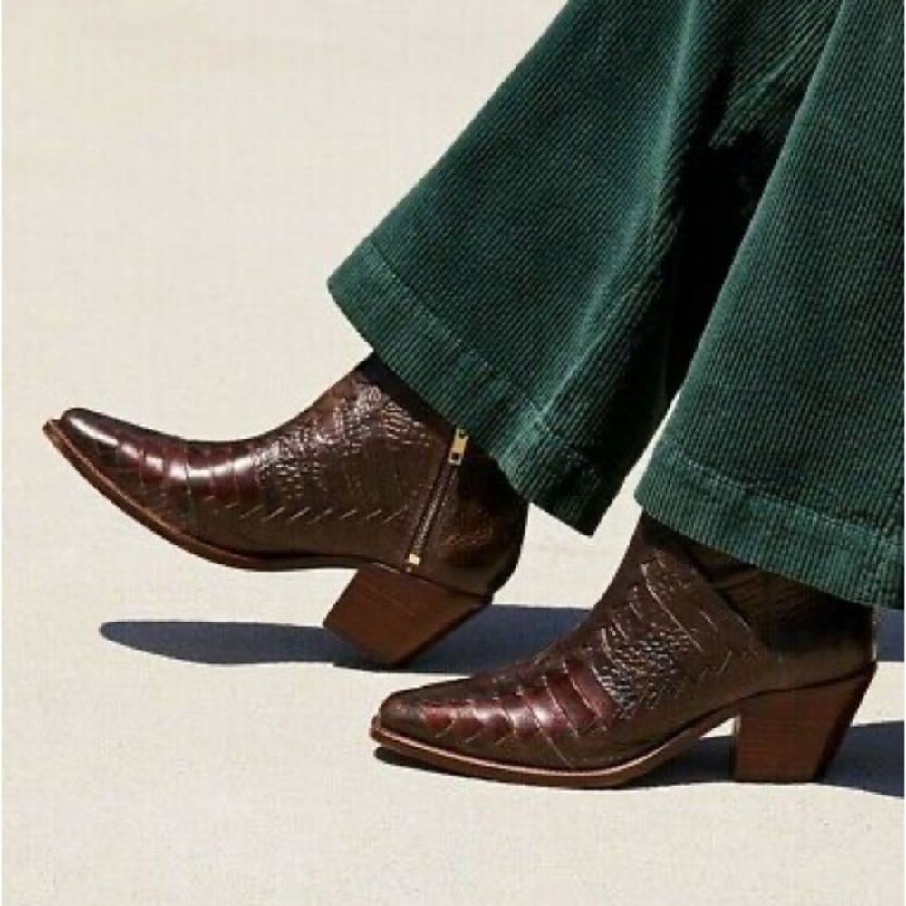 Free People Brown Emmett Western Boot Size 36/6 Brown
